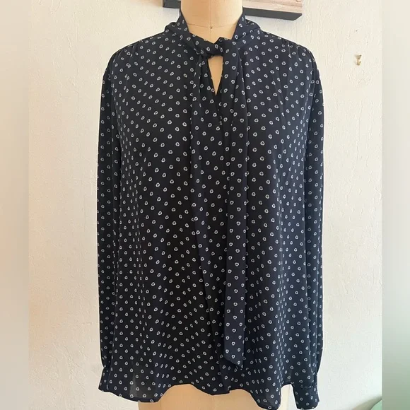 J.Crew Tie Neck Blouse - Picture 1 of 4